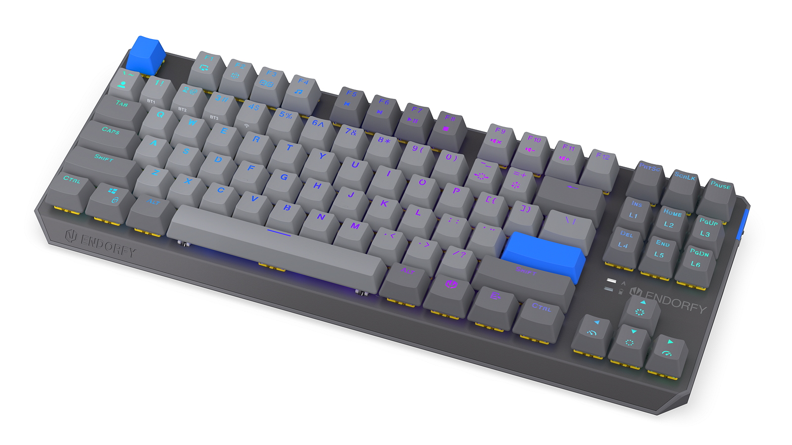 Endorfy mechanická klávesnice Thock V2 TKL / bezdrátová / ARGB /  yellow sw. / USB / US layout