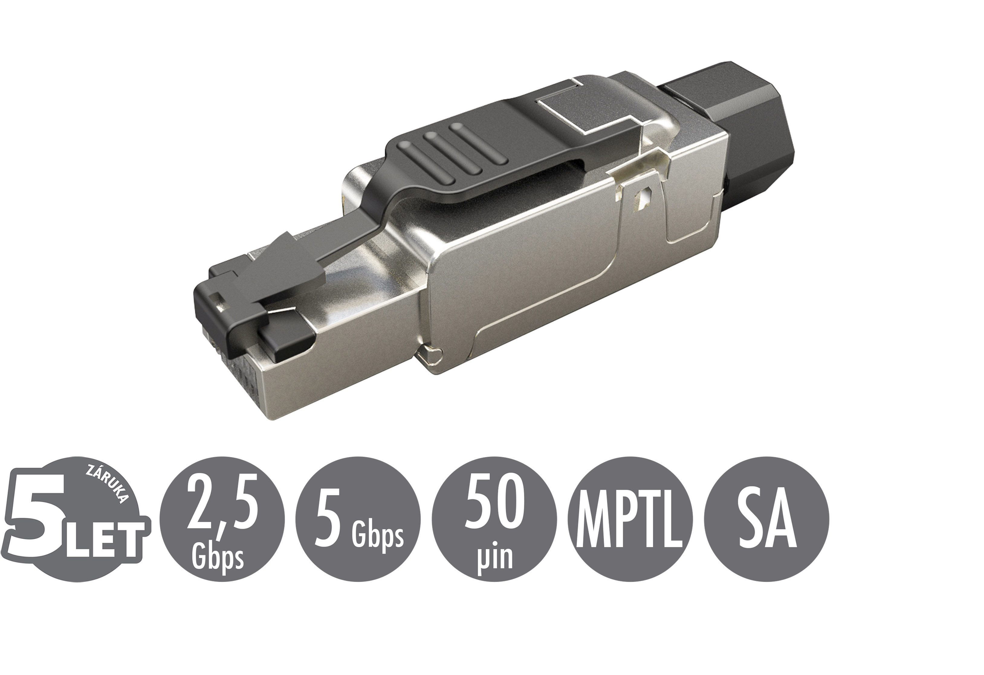 Solarix Konektor průmyslový univerzální RJ45 CAT6 STP samořezný SXRJ45-6-STP-BK-SA