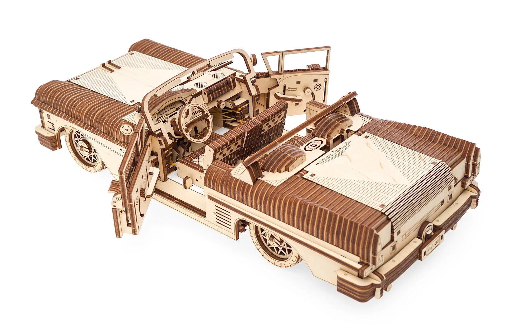 Hračka Ugears 3D dřevěné mechanické puzzle VM-05 Auto (50 s convertible)