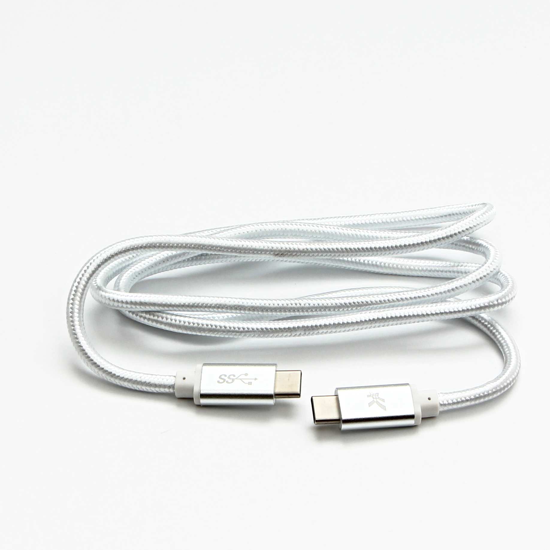 Kábel USB kábel USB kábel (3.2 Gen 1), USB CM - USB CM, 1M, 5 GB/S, 5V/3A, biele, logo, krabica, nylonový vrkoč, kryt hliníka konektora