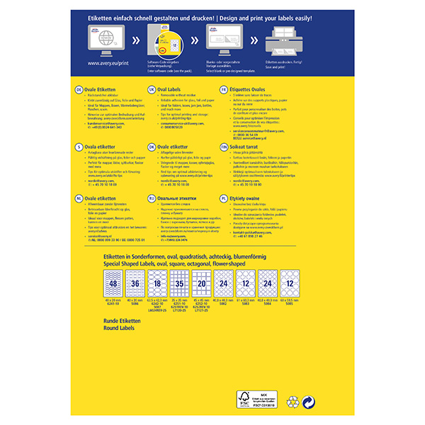 Avery Zweckform LABEL ZF L6024REV 63,5X42,3 25 LISTŮ/450/ LABEL - L6024REV-25