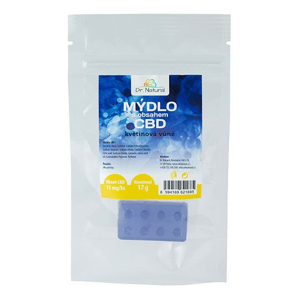 Dr. Prírodné mydlo obsahujúce CBD, 17G, kvetinové, s antioxidantmi, Dr. Prírodné