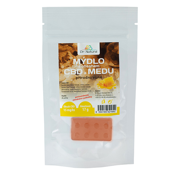 Dr. Prírodné mydlo mydla s CBD a medom, 17G, prírodné, s antioxidantmi, Dr. Prírodné