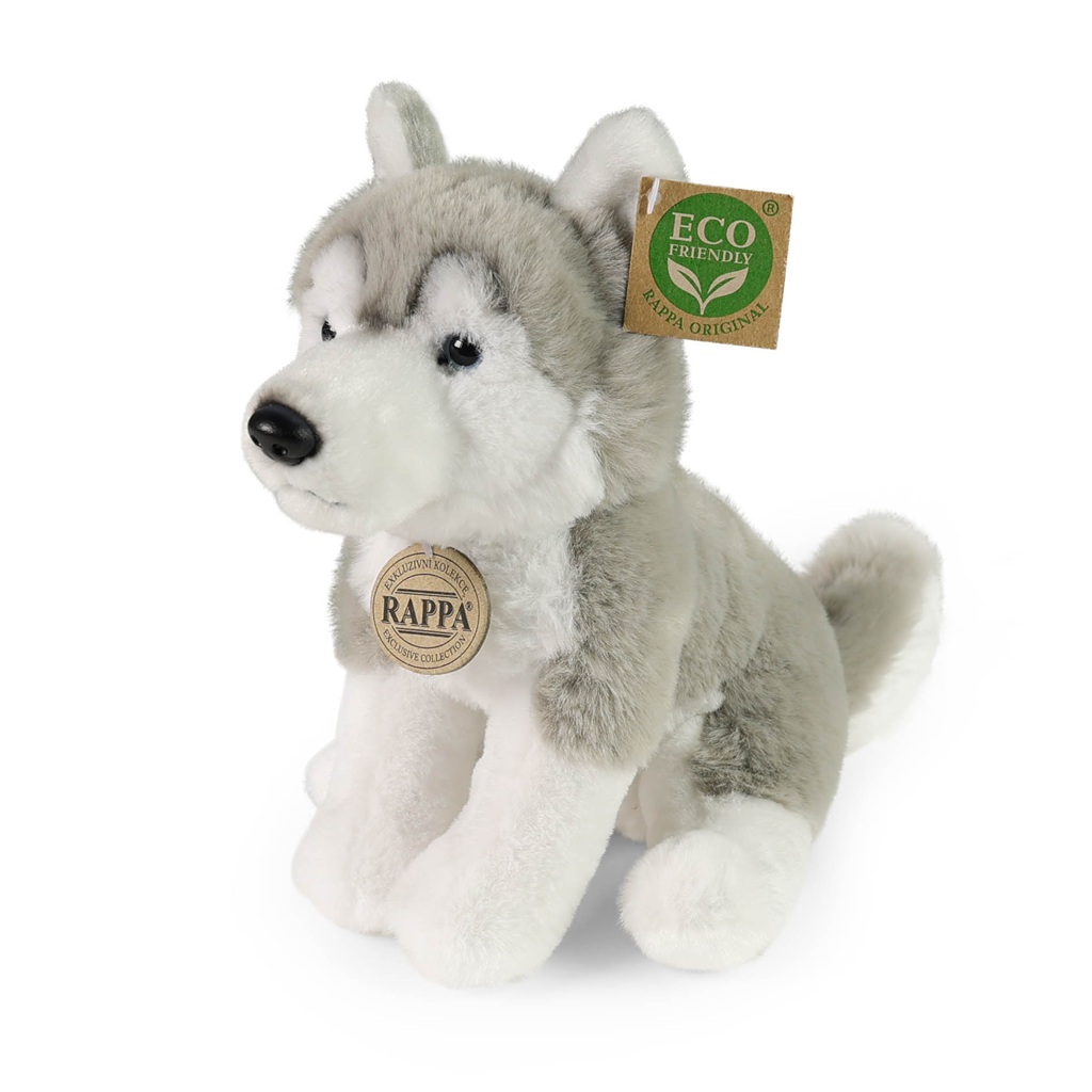 Rappa Plyšový pes husky sedící 23 cm SOFT COLLECTION, ECO-FRIENDLY