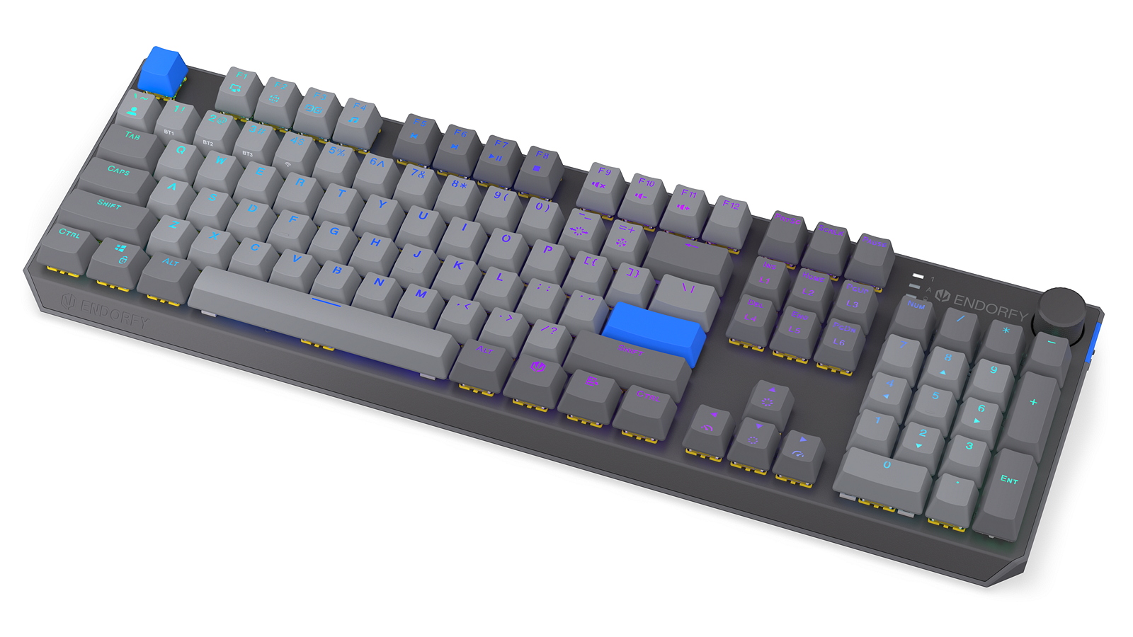 Endorfy mechanická klávesnice Thock V2 / bezdrátová / ARGB /  yellow sw. / USB / num. kl. / US layout