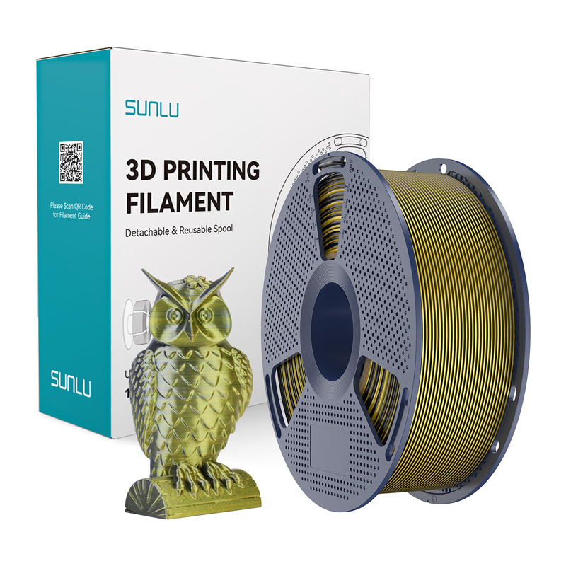 Dvoubarevná filamentová nit Sunlu PLA+ Silk (černá a zlatá)
