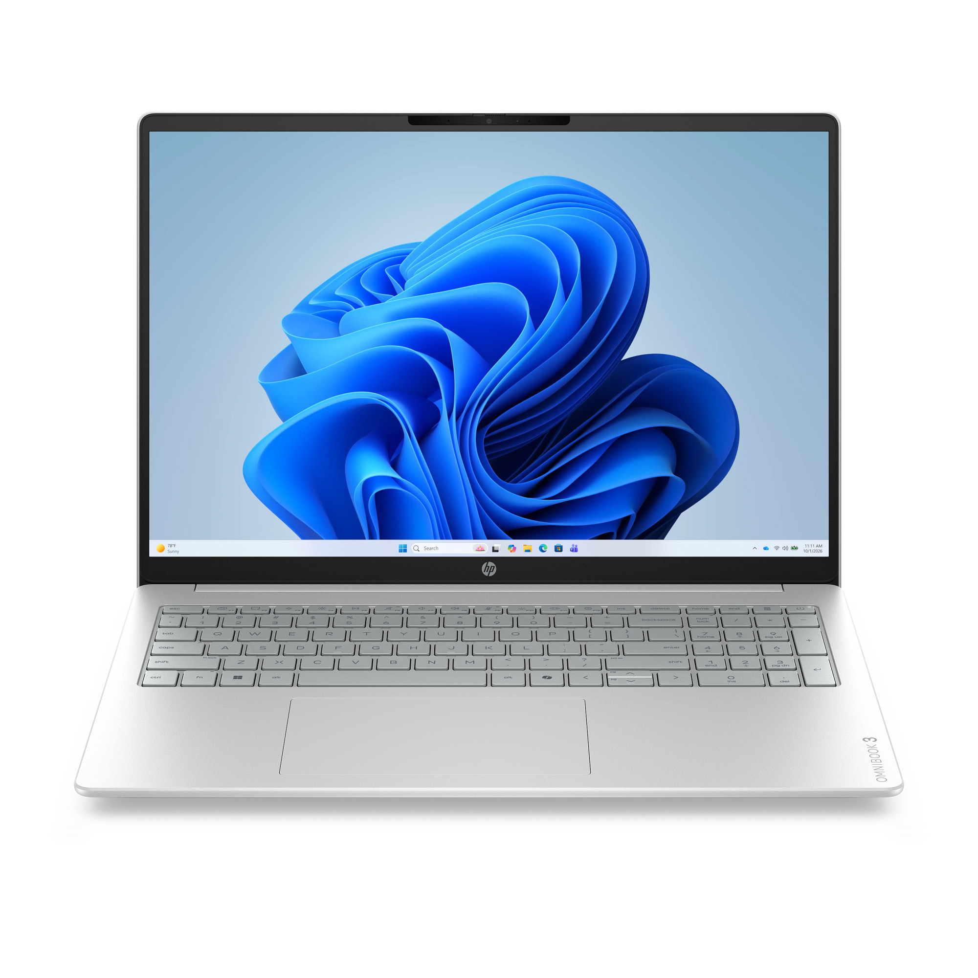 HP OmniBook 3, Core 7 150U, 16.0 2K (1920x1200) IPS/300n, Intel Graphics, 16GB DDR5, SSD 512GB, W11H, 2-2-0, Silver
