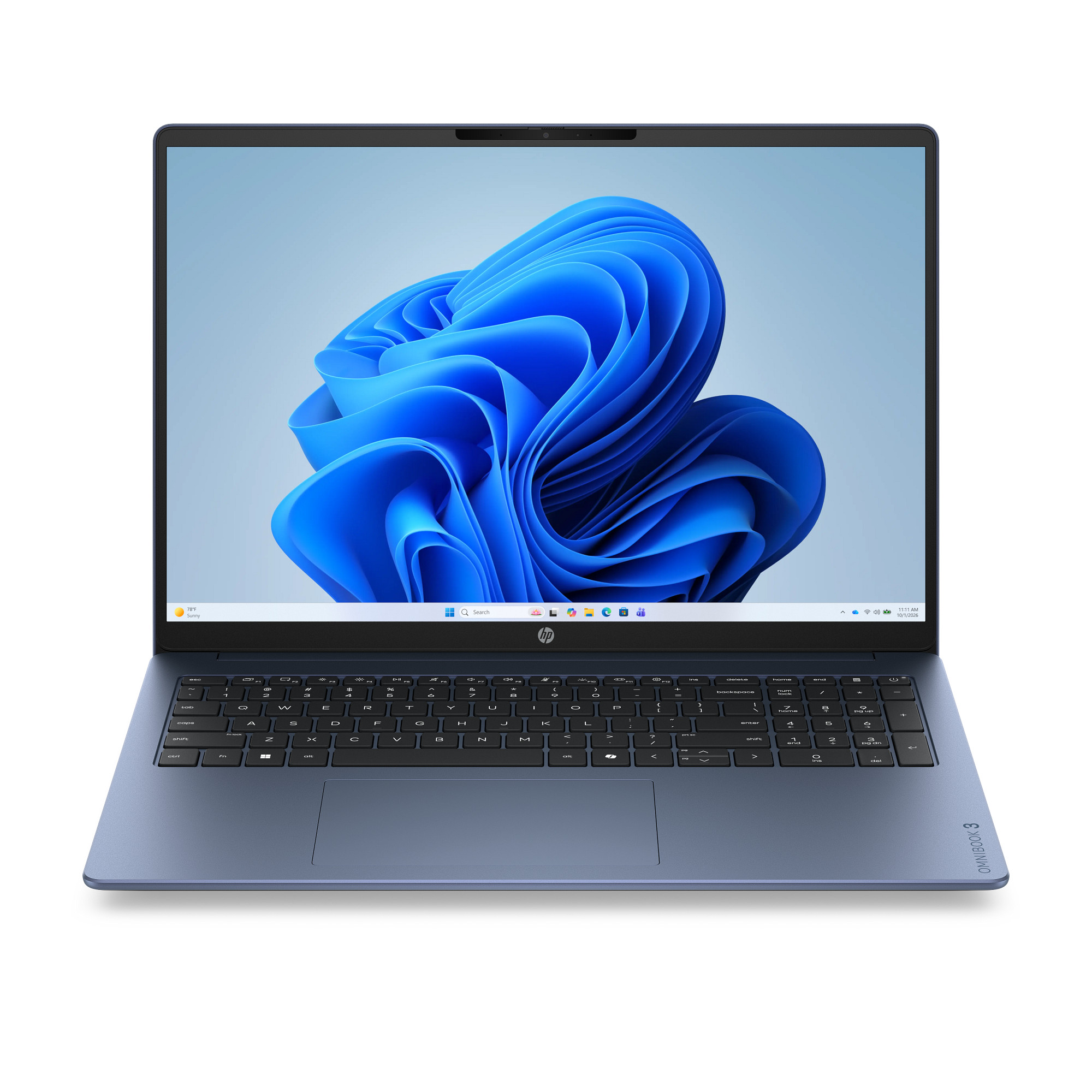 HP OmniBook 3, Core 7 150U, 16.0 2K (1920x1200) IPS/300n, Intel Graphics, 16GB DDR5, SSD 512GB, W11H, 2-2-0, Blue