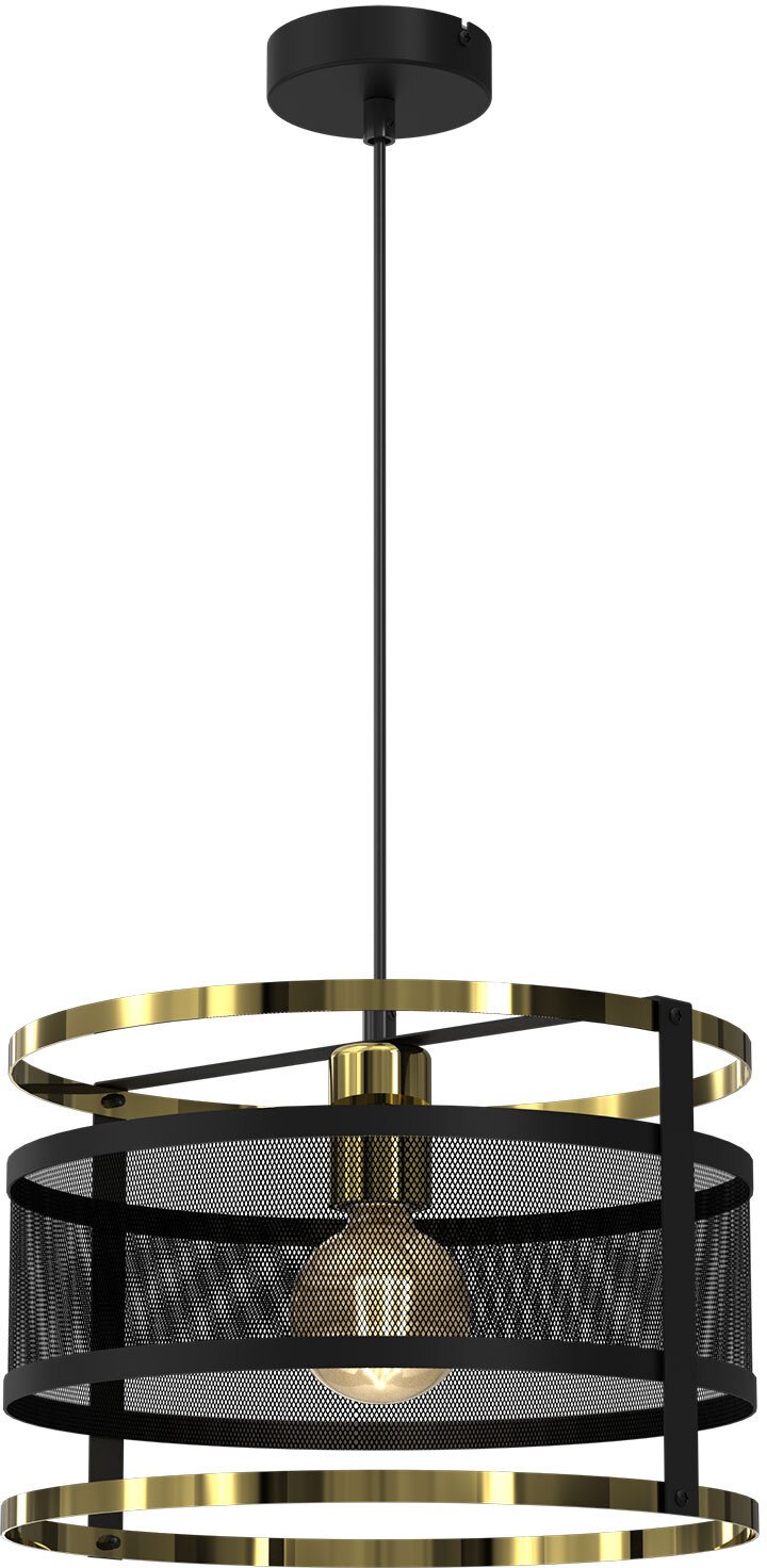 Závěsná lampa Luminex Luminex Rim 3903 1x60W E27 černá/zlatá
