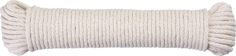 Šňůra na prádlo Cloth-Line L-20 m/4 mm, bavlna, bílá