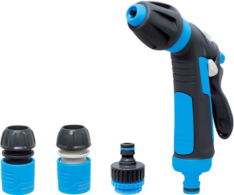Zavlažovací sada AQUACRAFT® 740531, Comfort, zahradní, pro hadici, pistole 2x vzor, spojka STOP 1/2