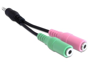 DeLock adaptér stereo jack 3,5 mm samec> 2 x stereo jack 3,5 mm samica