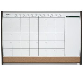 NOBO Monthly Board Planner Quartet (magnetic, dry-erase, cork)
