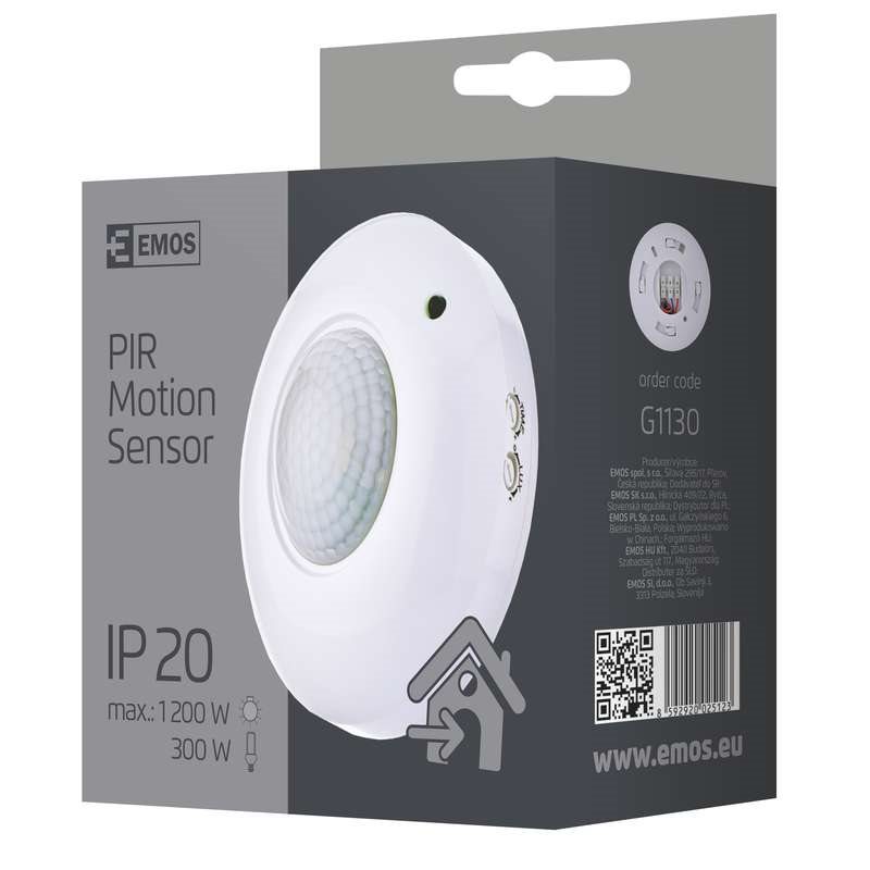 Emos pohybové infra (PIR) čidlo G1130, IP20 C 1200W, biele