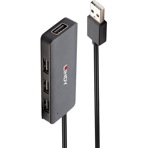 Lindy 4 Port USB 2.0 Hub, USB-Hub 42986