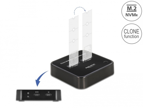 DeLOCK USB 3.0 Docking-und Klonstation 2 x M.2 NVMe, Dockingstation
