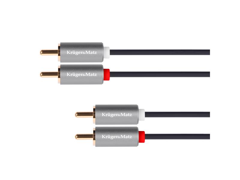 Kabel Kruger&Matz RCA (Cinch) x2 - RCA (Cinch) x2 3m szary (5076)
