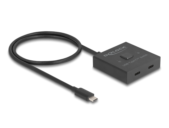 Delock - Rozdělovač/přepínač videa - 10 Gbps, obousměrný, 8K - 2 x USB-C - desktop