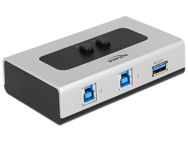 Delock Switch USB 3.0 2 port manual bidirectional - USB periferní sharing switch - 2 x SuperSpeed USB 3.0 - desktop