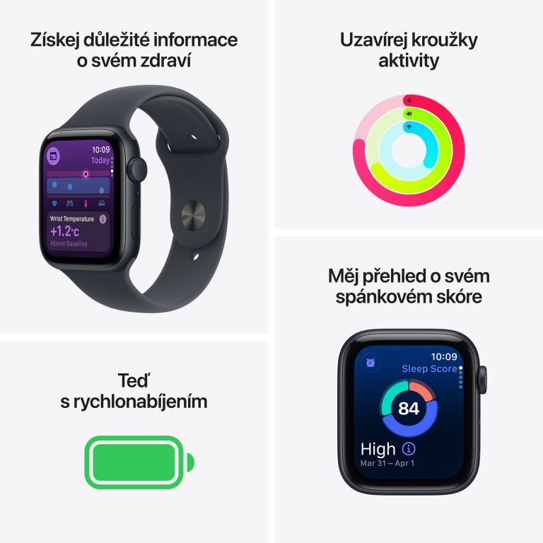 Apple Watch SE 3 GPS + Cellular 44mm Starlight Aluminium Case with Starlight Sport Band - M/L