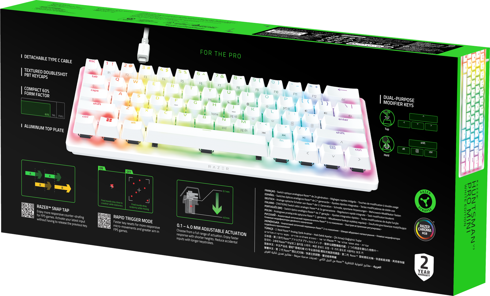 Razer Huntsman V3 Pro Mini White Ed., US