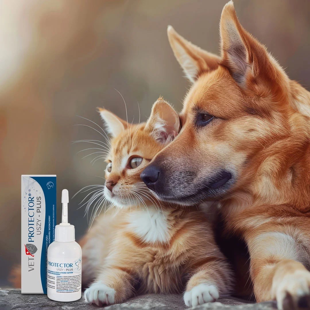 JM SANTE Vet Protector Uszy Plus - ušní roztok pro psy a kočky – 50 ml