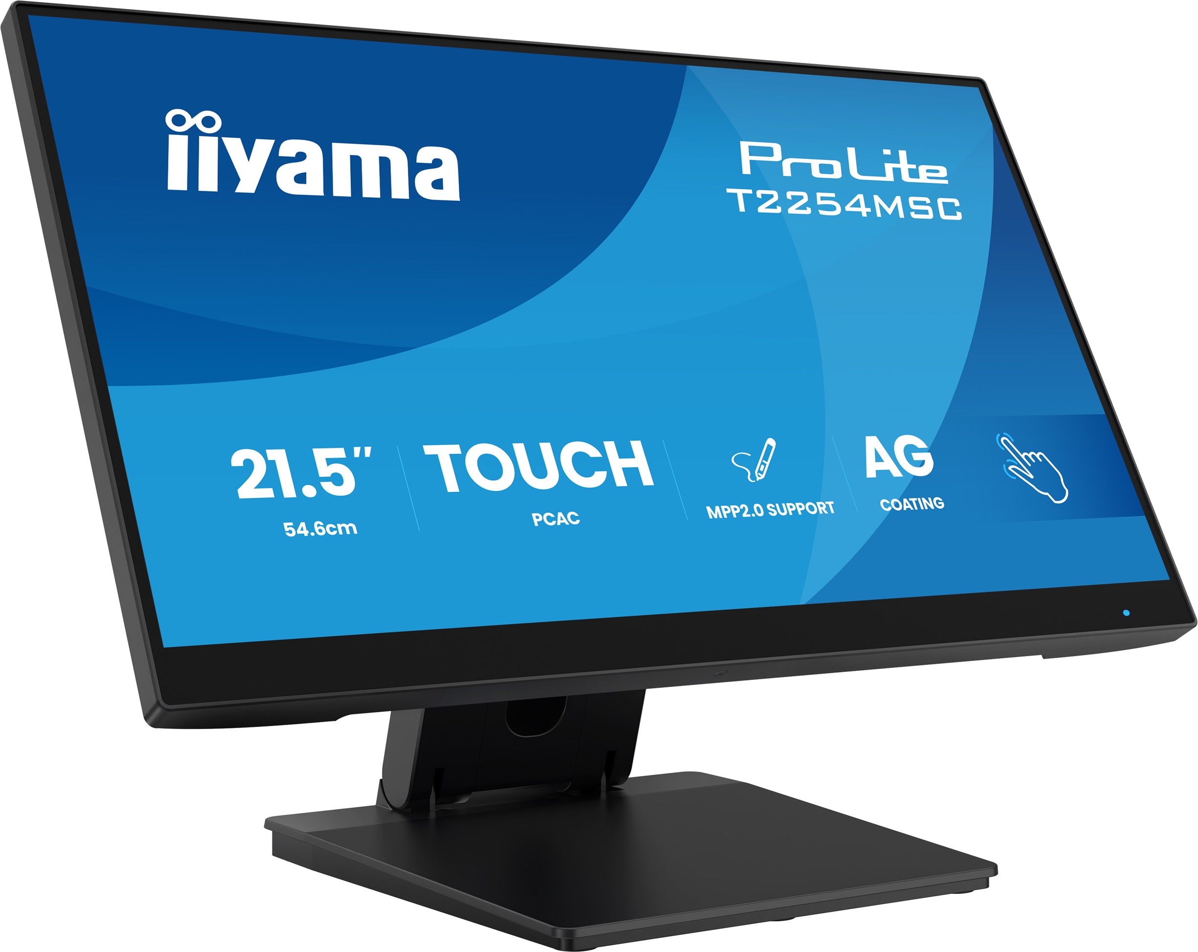iiyama ProLite T2254MSC-B2AG - LED monitor - 21.5  (18.7  zobrazitelný) - dotykový displej - 1920 x 1080 Full HD (1080p) @ 100 Hz - IPS - 300 cd/m? - 1300:1 - 4 ms - HDMI, DisplayPort - reproduktory -