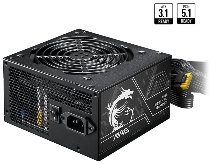 MSI zdroj MAG A750BN PCIE5 II/ 750W/ ATX/ akt. PFC/ 5 let celková záruka/ 120mm ventilátor/ 80PLUS Bronze