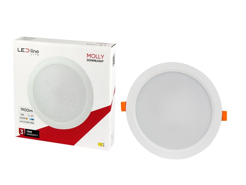 Zápustné svietidlo LED Line MOLLY, 18W, 4000°K, LED