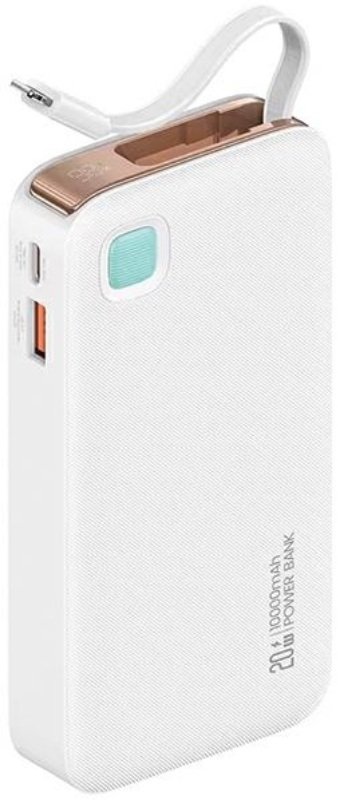 Usams Powerbanka USAMS Powerbank s navíjecím kabelem Lightning 10000 mAh PD 20W Fast Charge XY Series bílá/bílá 10KCD22502 (US-CD225)