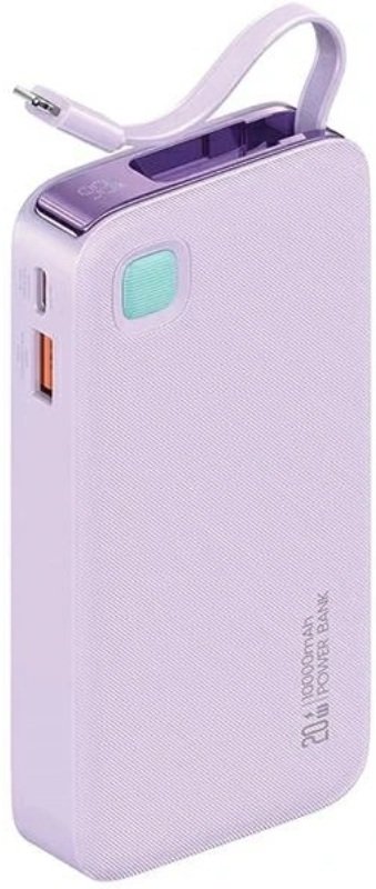 Usams Powerbanka USAMS Powerbank s navíjecím kabelem Lightning 10000 mAh PD 20W Fast Charge XY Series fialová/fialová 10KCD22503 (US-CD225)