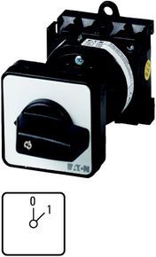 Eaton Vačkový spínač 0-1 2P 20A 6,5kW pro zapuštěnou instalaci T0-1-15402/EZ (055465)