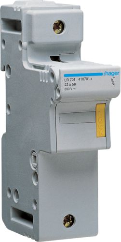 Hager Modulární pojistková patice 1P L58 Pojistka 22x58mm, 125A 500V (LR701)