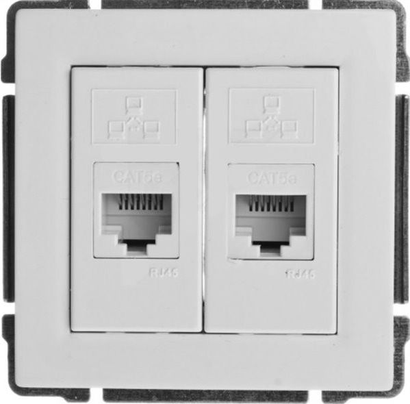 KOS KOS66 dvojitá počítačová zásuvka 2 x RJ45 bílá (660467)