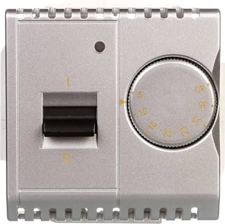 Kontakt-Simon Kontakt - Simon Simon Basic Regulátor teploty s interním senzorem 16A 230V matně stříbrný (BMRT10w.02/43)