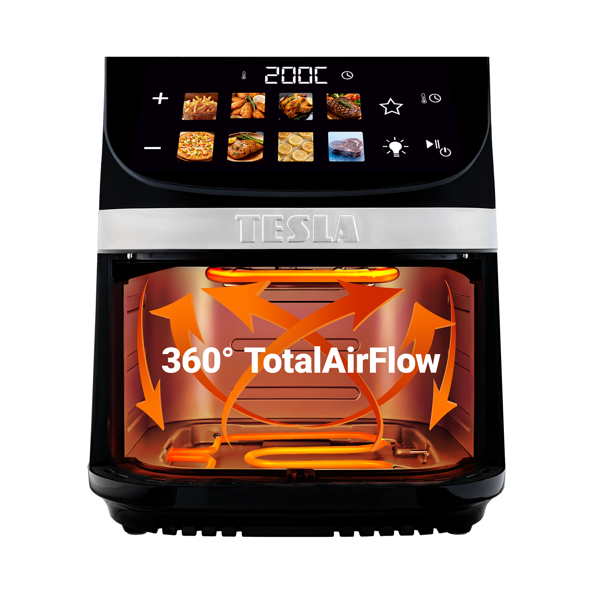 TESLA AirCook DualHeat QD73 XXL - multifunkční digitální horkovzdušná fritéza
