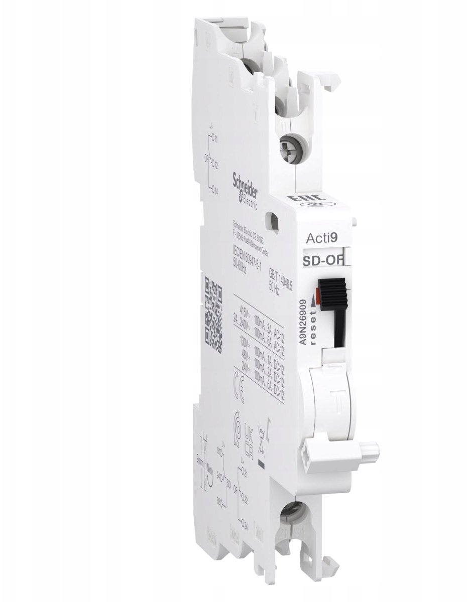 Schneider Pomocný kontakt + pomocný/signální kontakt Acti9 OF+OF/SD, 2 přepínací (2 CO) A9N26909