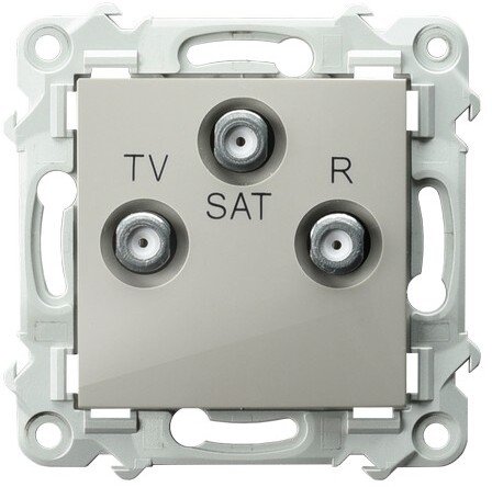 Ospel SZAFIR Průchozí RTV-SAT zásuvka kašmírově béžová GPA-ZSP/m/83