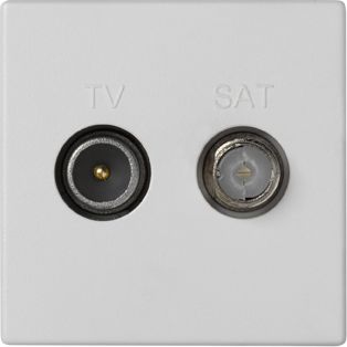 Kontakt-Simon K45 TV-SAT anténní zásuvka čistě bílá (K130A/9)