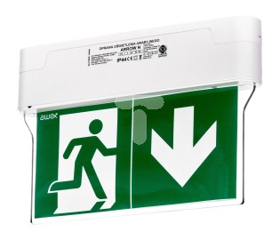 AWEX Nouzové svítidlo ARROW N IP44 1W 1h dvojúčelové oboustranné s automatickým testem ARN/1W/BSA/AT/WH