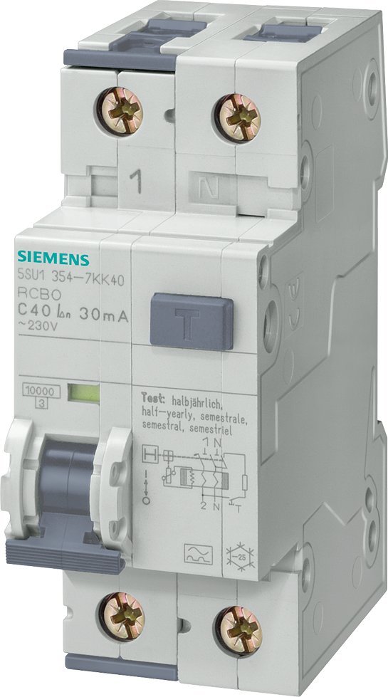 Siemens Kombinovaný jistič RCBO typ A 30mA 10kA 1+N C16A 5SU1354-7KK16