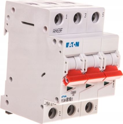 Eaton jistič 3P B 10A 10kA AC PLSM B10/3-MW (242444)