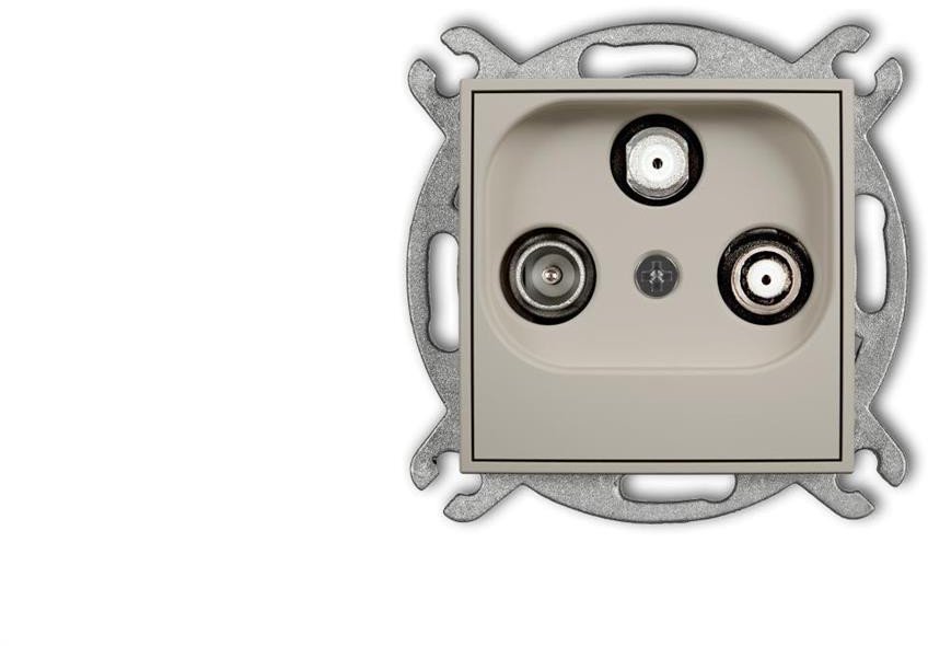 Karlik Mechanismus zásuvky MINI pro účastníky 2 SAT + TV výstupy, taupe 60MGSN