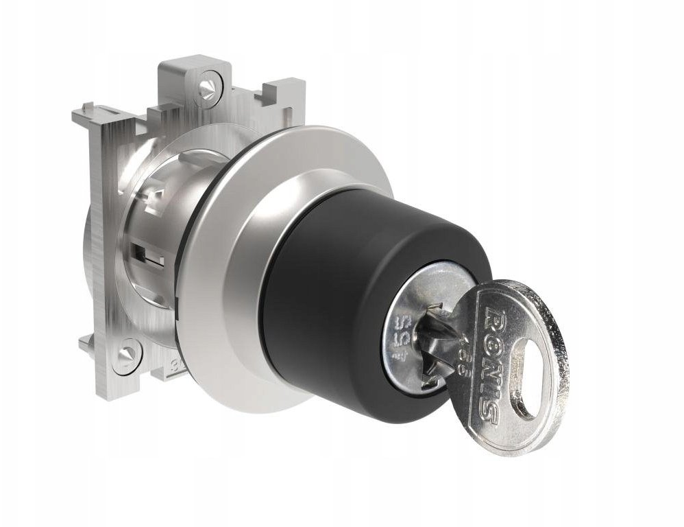 Lovato Electric Kovový plochý spínač 2 polohy 0-1 fi30mm s klíčem, vyjmutí klíče v poloze 0 LPFS320