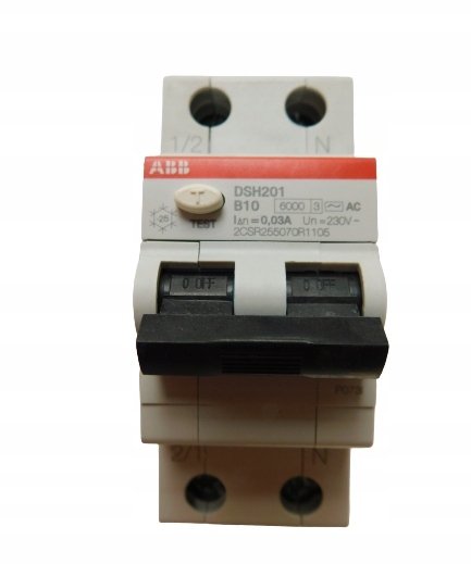 ABB Diferenciální jistič 2P 10A B 30mA AC 6kA DSH201 B10 2CSR255070R1105