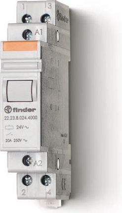 Finder Modulární výkonové relé 1NO 1NC 20A 230V AC kontakt AgSnO2 (22.23.8.230.4000)