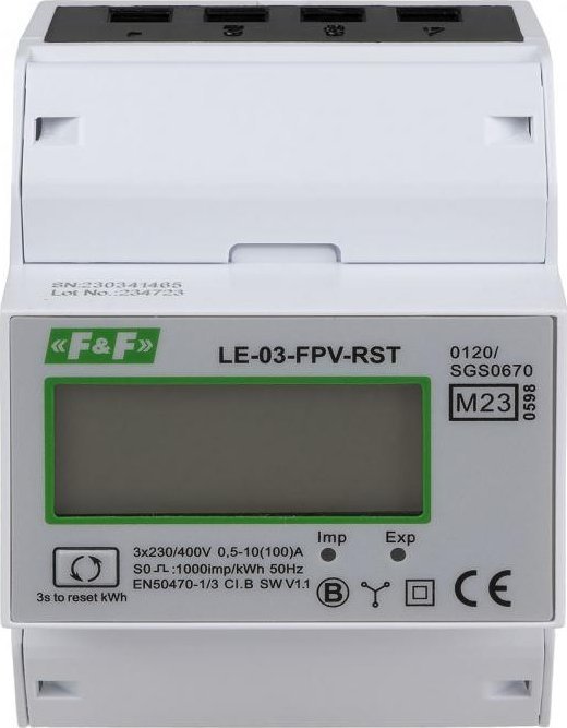 F&F Elektroměr , obousměrný, reset LE-03-FPV-RST