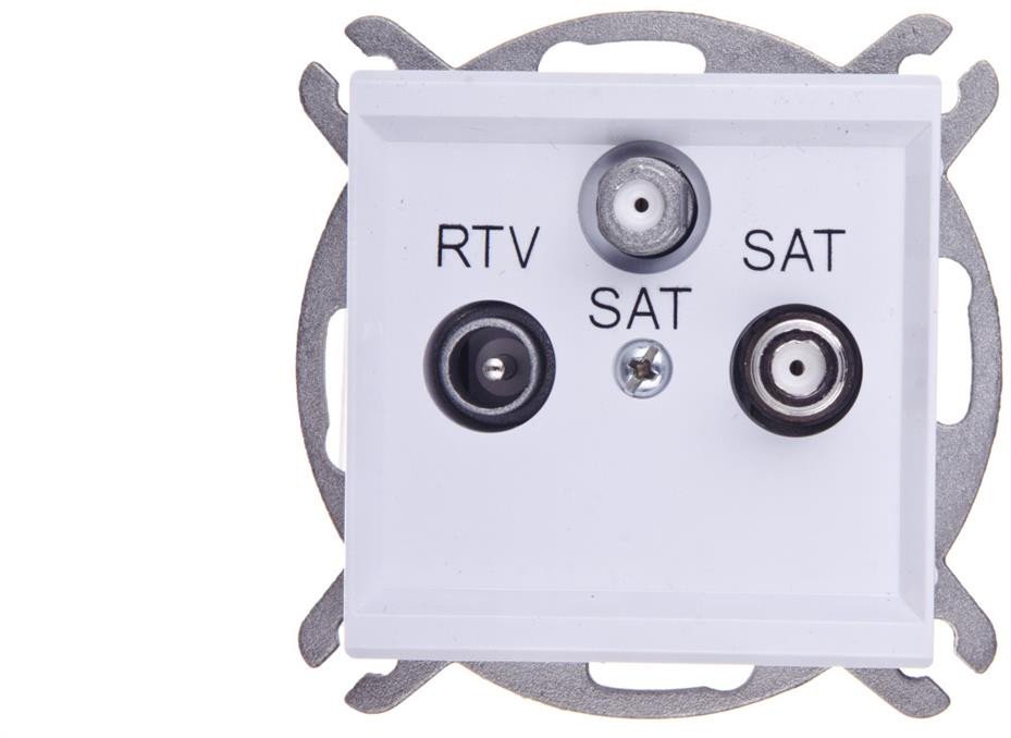 Ospel Zásuvka SONATA RTV-SAT se dvěma SAT výstupy, matně bílá GPA-R2S/m/75