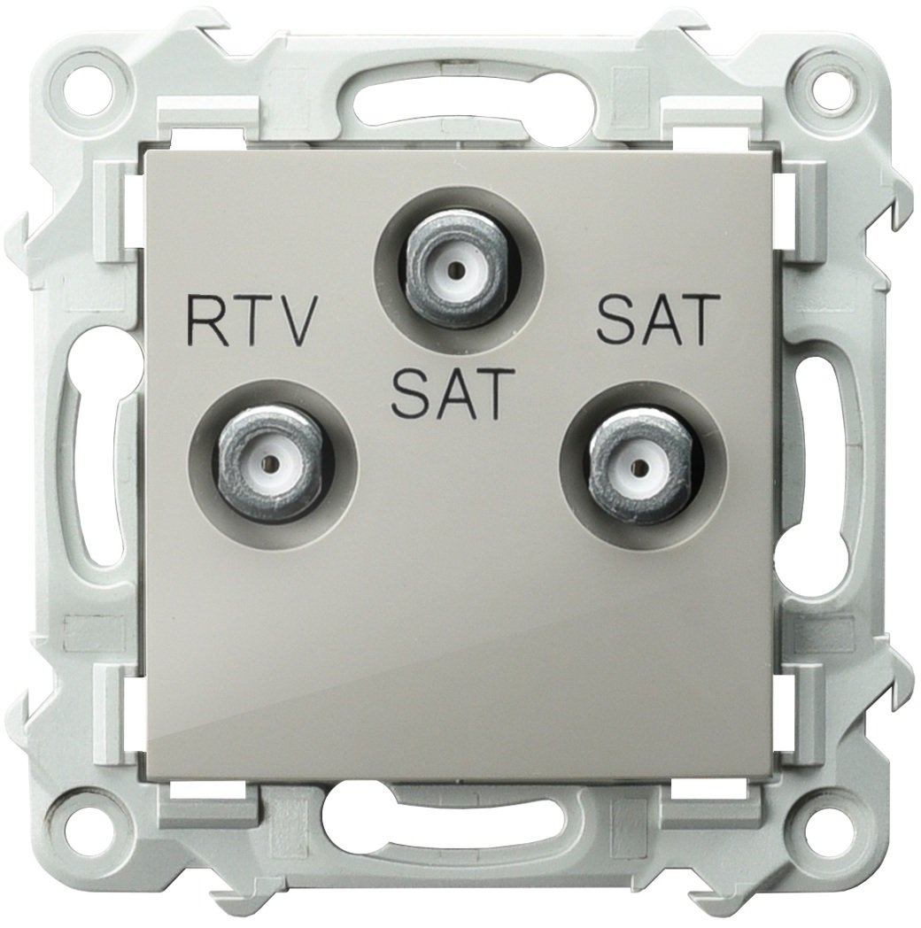 Ospel RTV-SAT zásuvka se dvěma SAT výstupy, kašmírově béžová GPA-Z2S/m/83