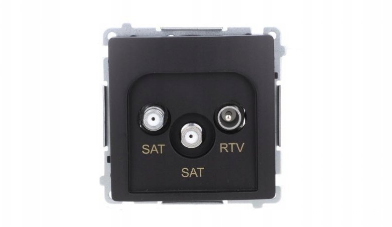 Kontakt-Simon Simon Basic Dvoupólová satelitní anténní zásuvka SAT-SAT-RTV (modul). Černá BMZAR+SAT3.1-P2.01/49